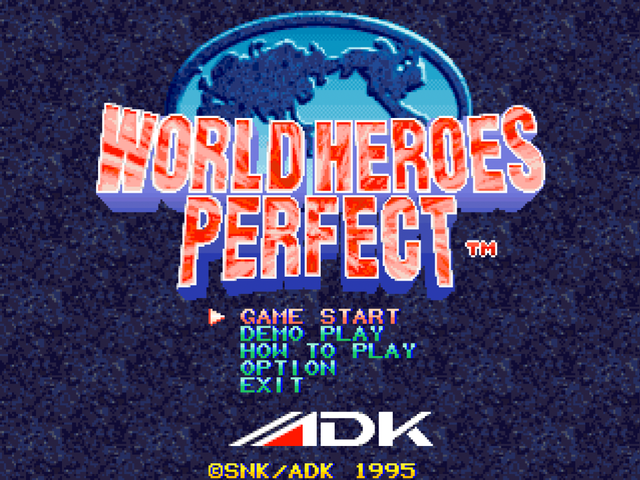 World Heroes Perfect title screen for Neo Geo CD